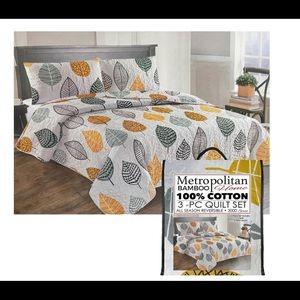 New 3 Piece quilt set 100% Cotton queen size